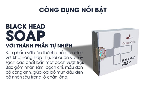 Công dụng Xà bông rửa mặt than hoạt tính GoodnDoc Ac Black Head Soap